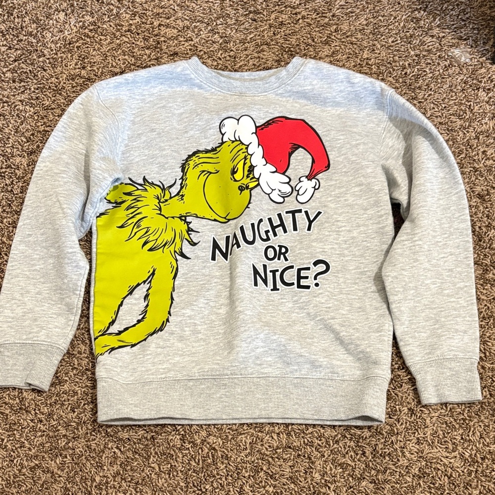 Carter's Gray Grinch Sweatshirt with Red Accents